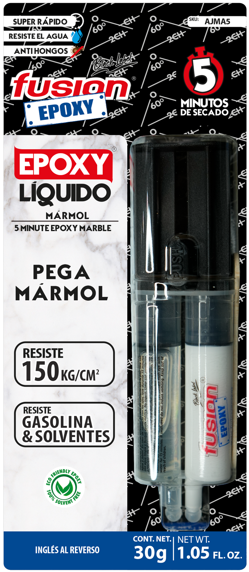 AJMA5 - Epoxy Líquido Blanco en Jeringa 5 Minutos