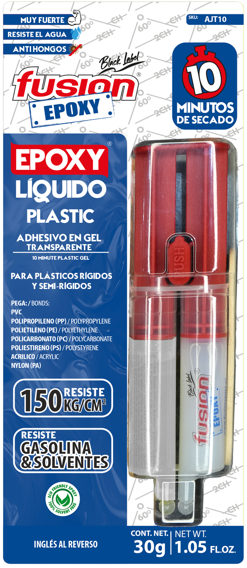 AJT10 - Epoxy Líquido Gel Blanco en Jeringa 10 Minutos