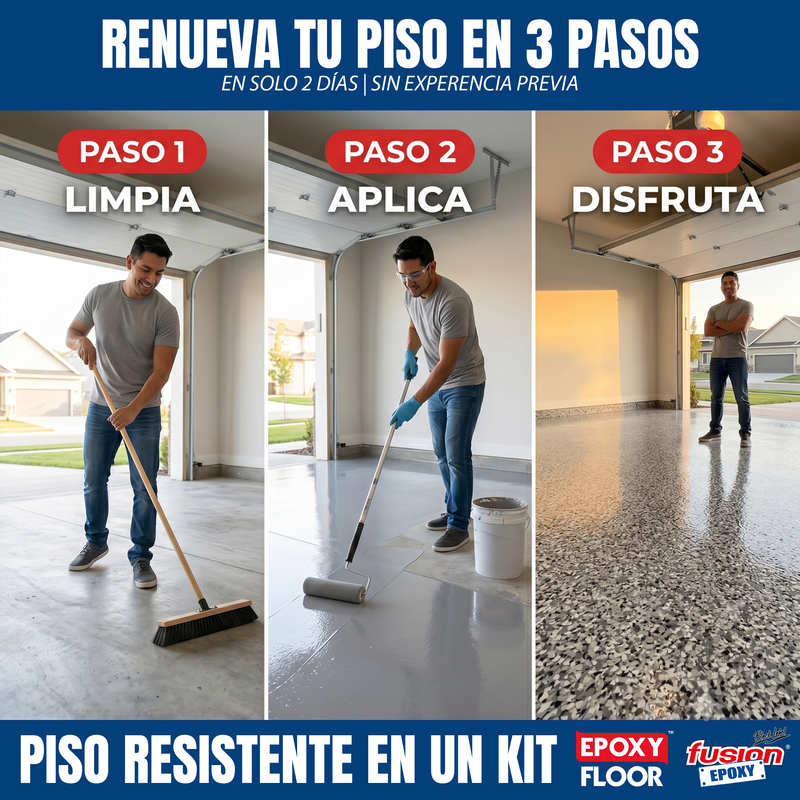 Piso Epóxico Fácil Fusion Epoxy Kit De Recubrimiento