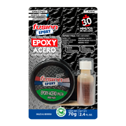 Imagen frontal de Fusion Epoxy ALAP30 Adhesivo Epóxico Acero Pasta 30 Minutos, fondo transparente, fuerza de unión 2560 PSI, compresión 4267 PSI, resistencia térmica 356 °F.