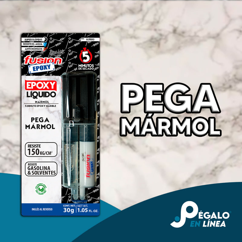 Fusion Epoxy AJMA5 adhesivo que pega mármol, granito, cerámica y piedra natural con alta adherencia y secado rápido en 5 minutos.