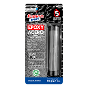 Epoxy Acero Plastilina en barra integrada Fusion Epoxy de 60 g, secado en 5 minutos, pega y rellena metal, plástico, cerámica, madera, porcelana y barro, resiste hasta 100 kg/cm², gasolina y solventes