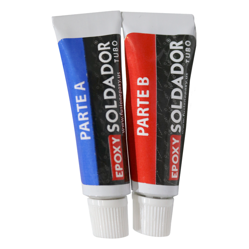Tubos Parte A y Parte B del Epoxy Acero Soldador Fusion Epoxy de 21 g, sistema bicomponente para mezclar en partes iguales, seca en 5 minutos, pega metales