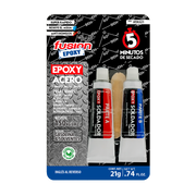 Epoxy Acero Soldador Fusion Epoxy en tubo, kit Parte A y Parte B de 21 g, secado en 5 minutos, pega acero, cobre, latón, bronce, aluminio y herramientas, resiste hasta 150 kg/cm², gasolina y solventes