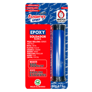 Imagen frontal de Epoxy Soldador Plastilina Barra Integrada 5 Minutos PL60E5, adhesivo epóxico moldeable de secado rápido, fondo transparente.