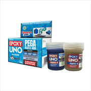 Imagen frontal de Epoxy Uno Marine UNOM98, adhesivo epóxico de alto rendimiento, resistente al agua y adecuado para reparaciones marinas y exteriores, fondo transparente.