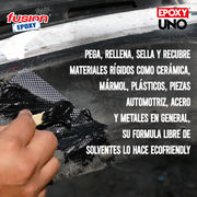 Epoxy Uno uso general adhesivo epóxico para unir cobre, acero y otros metales con fuerza y durabilidad.