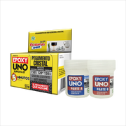 Imagen frontal de Epoxy Uno Super Fast 5 Minutos UNOSF50, adhesivo epóxico transparente de secado rápido, fondo transparente.