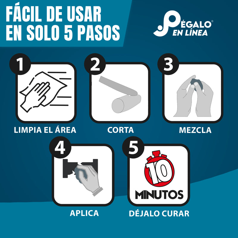 Fusion Epoxy – Plastilina Epóxica Acero 10 Minutos PL40E10