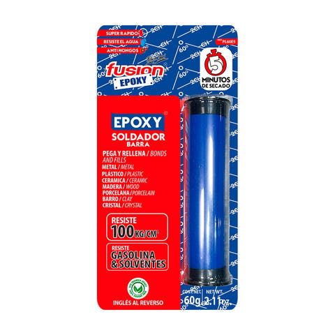 Plastilina Epóxica 60 g de Fusion Epoxy, masilla de 5 minutos para tapar fugas y huecos
