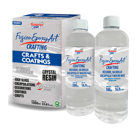Resina Epóxica Cristal 1 L de Fusion Epoxy, para mesas, arte y decoración