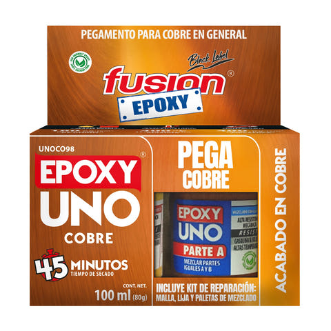Epoxy UNO Cobre 100 ml de Fusion Epoxy, soldadura en frío para tubería de cobre