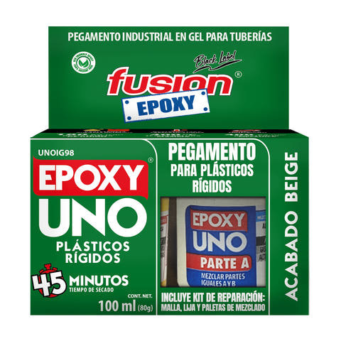 Epoxy UNO Industrial Gel 100 ml de Fusion Epoxy, pegamento epóxico en gel para uso industrial